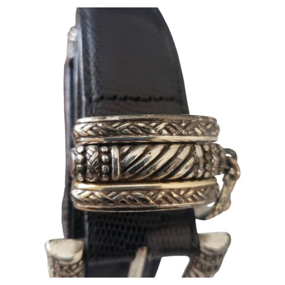 Brighton Vintage Black and Silver Tone Ladies Belt L 40" - Picture 4 of 12